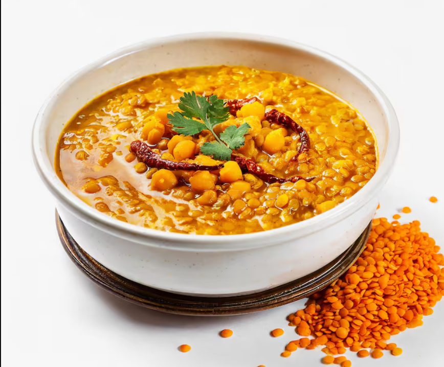 Dal tadka served at pure veg restaurant in Hubli